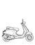 a scooter ready for use.  illustration. To color