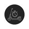 Scooter rental time black glyph icon. City transport. Pictogram for web, mobile app, promo. UI UX design element.