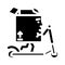 scooter ride cardboard box character glyph icon vector illustration
