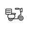 Scooter service delivery icon thick line