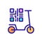 Scooter sharing bar code icon vector outline illustration