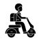 Scooter travel icon, vector illustration, sign on isolated background