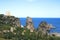 Scopello beach, Sicily, Italy viewed from the woods above Tonnara di Scopello