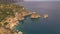 Scopello coast Sicily Italy on a cloudy day aerial view at the house and the coast of Sicily