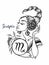The Scorpio astrological sign as a beautiful girl. Horoscope. Astrology. Coloring. Vector