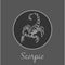 Scorpio Astrological zodiac symbol. Horoscope sign.