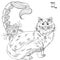 Scorpio cat zodiac line art