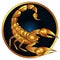 Scorpio golden zodiac sign vector horoscope symbol