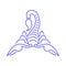 Scorpio star sign Scorpion astrological symbol, logo, emblem. Thin line geometric illustration. Outline zodiac symbol Dangerous