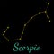 Scorpio vector constellation with stars