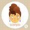 Scorpio zodiac sign, girl with hair like scorpion tail