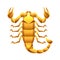 Scorpio zodiac sign, golden horoscope symbol.