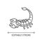 Scorpio zodiac sign pixel perfect linear icon