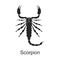 Scorpion arthropod vector black icon. Vector illustration pest insect scorpion on white background. Isolated black