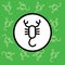Scorpion icon sign and symbol on green background