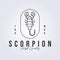 scorpion line art logo vector illustration design in badge simple minimal