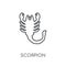 Scorpion linear icon. Modern outline Scorpion logo concept on wh