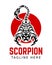 Scorpion logo inspiration. Icon, emblem, design, vector illustration