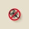 Scorpion silhouette. Pest icon stop sign