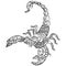 Scorpion zentangle stylized, vector, illustration, freehand pencil, hand drawn, pattern.