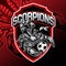 scorpions Mascot logo soccer football drawing logo vector