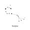 Scorpius sign. Stars map of zodiac constellation. Vector illustration