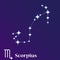 Scorpius zodiacal constellation vector illustration, horoscope s
