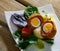 Scotch eggs from quail eggs