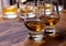 Scotch single malt or blended whisky tasting on distillery in Scotland, UK