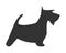 Scotch terrier silhouette dog puppy breed simple icon