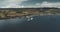 Scotland, Brodick Ferry Terminal aerial shot: Arran Island, 2018.08.10. Majestic Scottish landscape