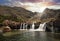 Scotland - Fairy pools waterfall at sunirse in Isle of Skye, UK