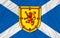 Scotland flag and Royal arms of Scotland