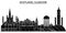 Scotland, Glasgow architecture vector city skyline, travel cityscape with landmarks, buildings, isolated sights on