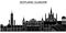 Scotland, Glasgow City architecture vector city skyline, travel cityscape with landmarks, buildings, isolated sights on