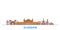 Scotland, Glasgow City line cityscape, flat vector. Travel city landmark, oultine illustration, line world icons