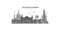 Scotland, Glasgow city skyline isolated vector illustration, icons