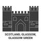 Scotland, Glasgow, Glasgow Green travel landmark vector illustration