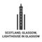 Scotland, Glasgow, Lighthouse In Glasgow travel landmark vector illustration