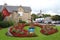 SCOTLAND, PERTHSHIRE, PITLOCHRY - OCTOBER 15, 2014: Flower arrangement for hole 13 of the 2014 Ryder Cup in Perthshire, Scotland