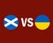 Scotland And Ukraine Flags Emblem European football Vector Design