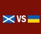 Scotland And Ukraine Flags European football Vector Design