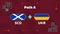Scotland vs Ukraine match. Playoff Football 2022 championship match versus teams intro sport background, championship competition