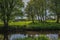 Scotlands Parks Ancient Ruins Lucious Greenery and a Gentle Flowing River with Reflections on the Water