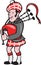 Scotsman Bagpiper Bagpipes Cartoon