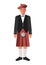 Scotsman in red kilt skirt and black jacket