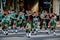 A Scottish band marches past crowds in Brisbane`s annual Anzac Day Parade