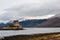 Scottish castle and mountains.