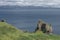 Scottish castle ruins on the side of the sea