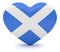 Scottish Flag Heart, 3d illustration